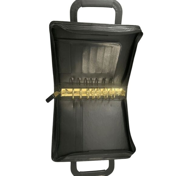 Vintage Franklin Covey Black Leather Zip Around Planner Compact Size - Picture 6 of 6